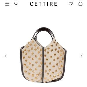 Tory Burch Beige and Gold Studded Tote